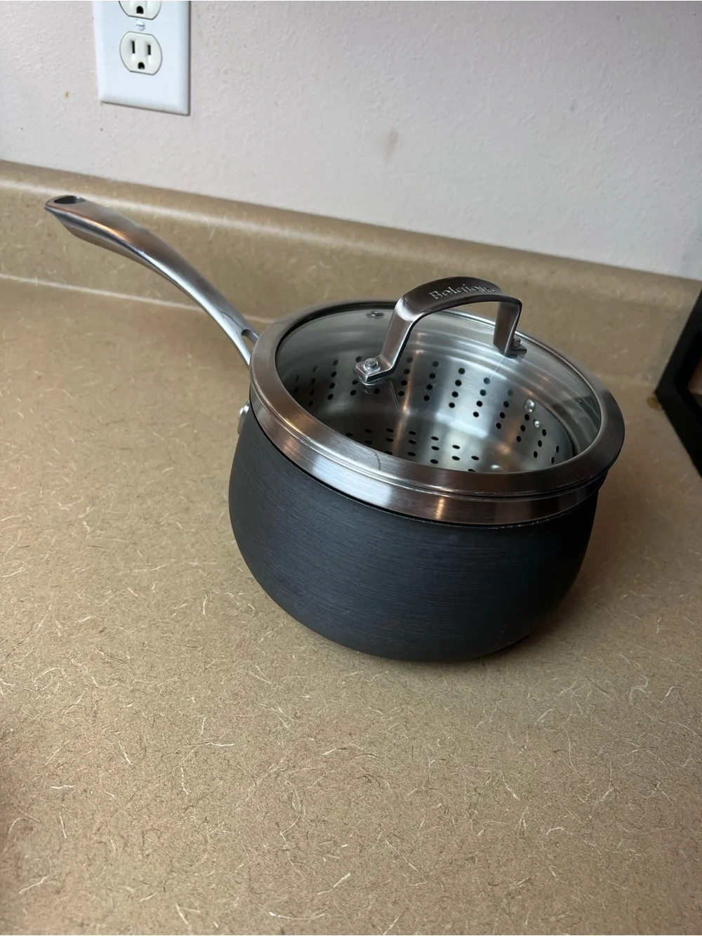 3 Quart - Nonstick Pot w/ Lid & Steamer Basket / Saucepan / Oven Safe - Belgique